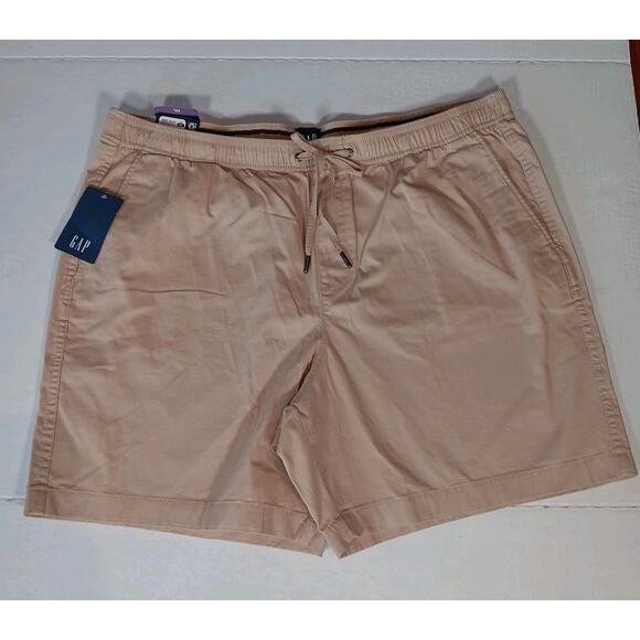 NWT Gap Men's XXL 7" Inseam Stretch Twill Pull On Short Irish Cream Tan - Picture 11 of 11